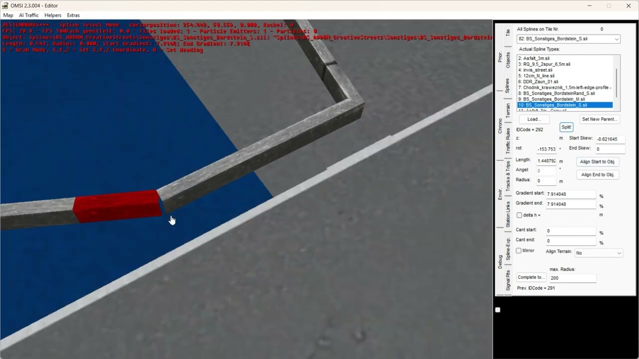 How to quickly make road islands in OMSI2 editor (road with gradient!)