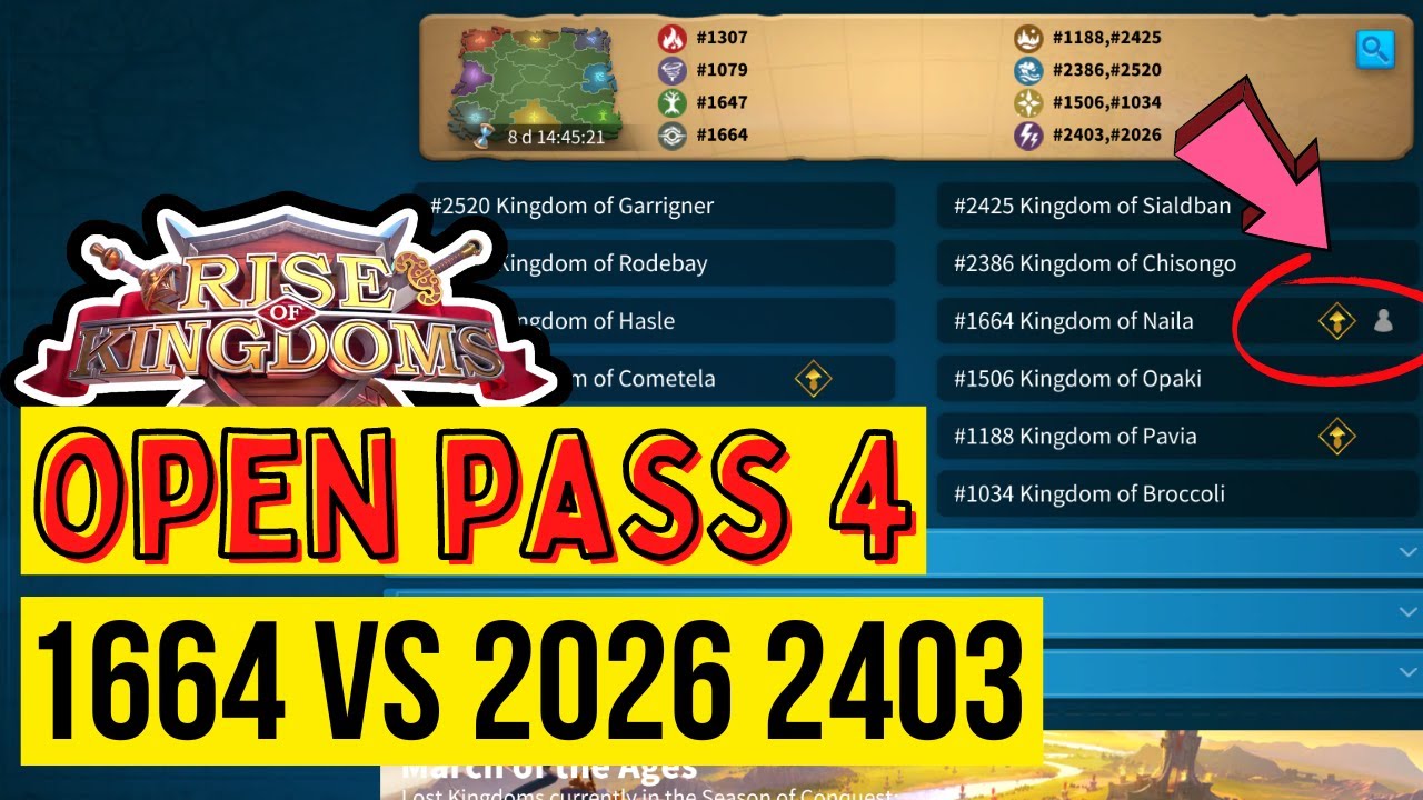 LIVE OPEN PASS 4 KVK 1664 1307 1188 vs 1079 1034 1647 | WAR 60GT vs JST Rise Of Kingdoms ROK