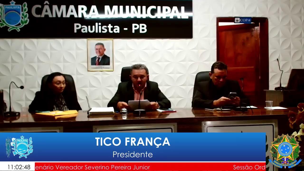 AO VIVO: SESSÃO ORDINÁRIA DA CÂMARA MUNICIPAL DE PAULISTA/PB