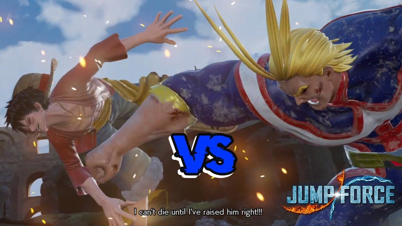 Jump Force All Might VS Luffy Gameplay
