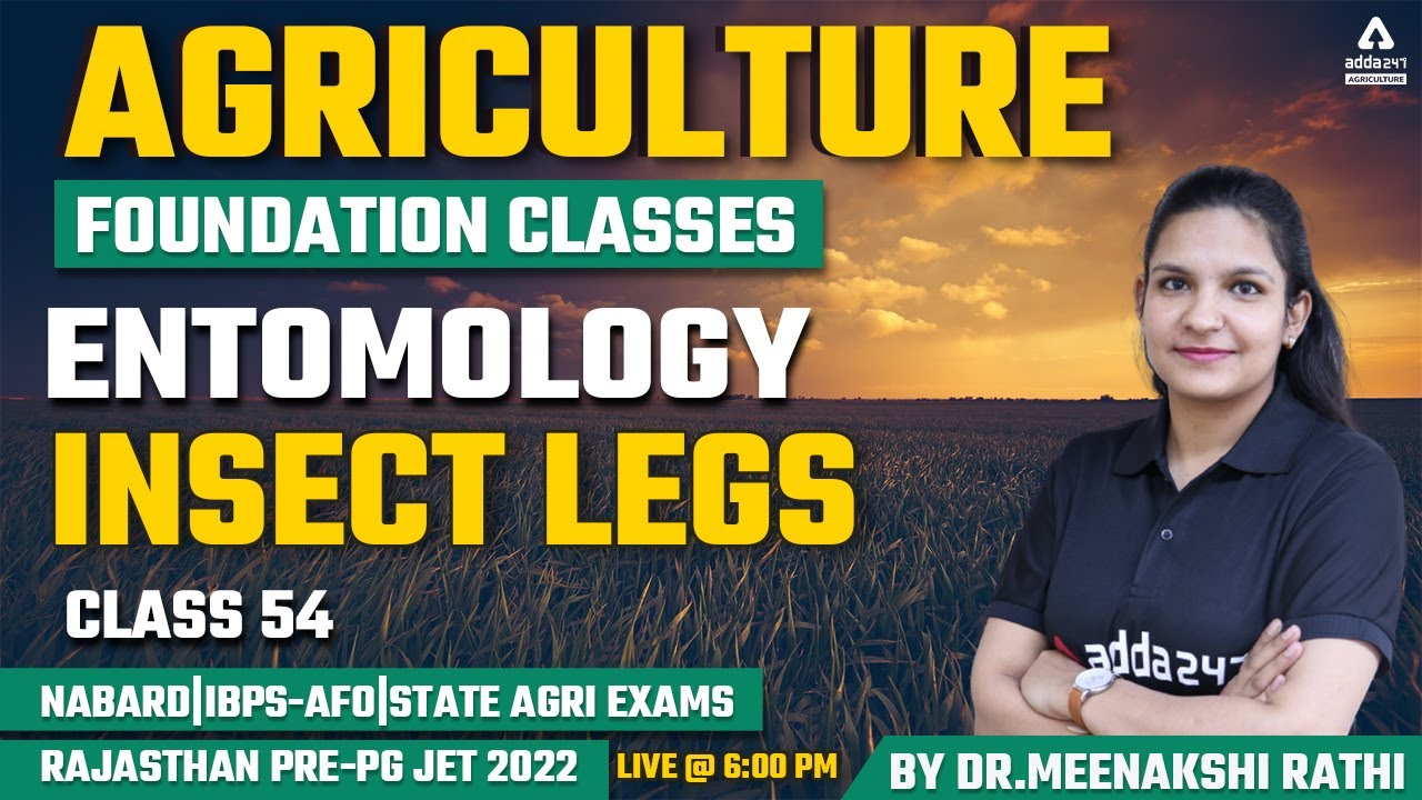 Agriculture Foundation Classes | Entomology #54 | Insect Legs | Rajasthan Pre-PG