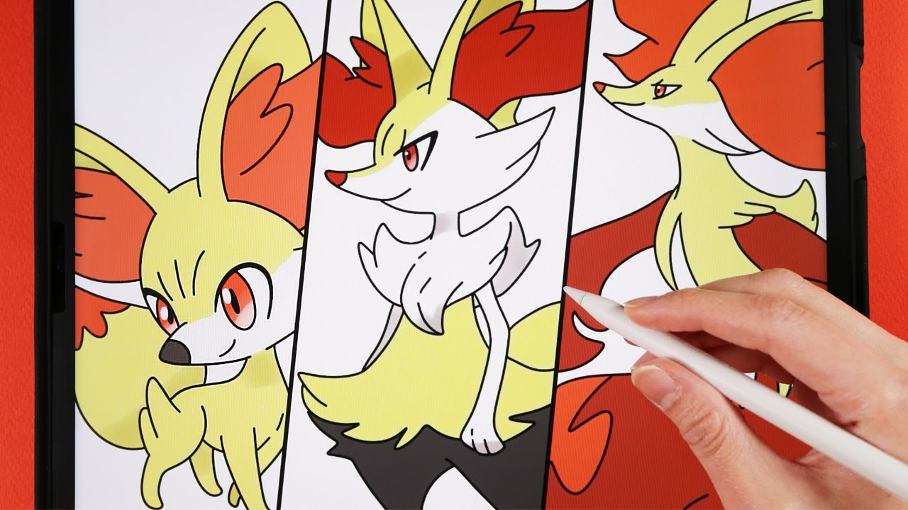 How To Draw pokemon - Fennekin, Braixen, Delphox /easy drawing , coloring