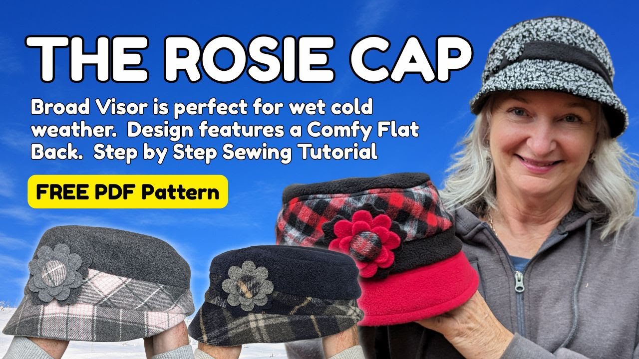 Learn how to make the Rosie Cap, designed for winter in style with an Extra Broad Visor