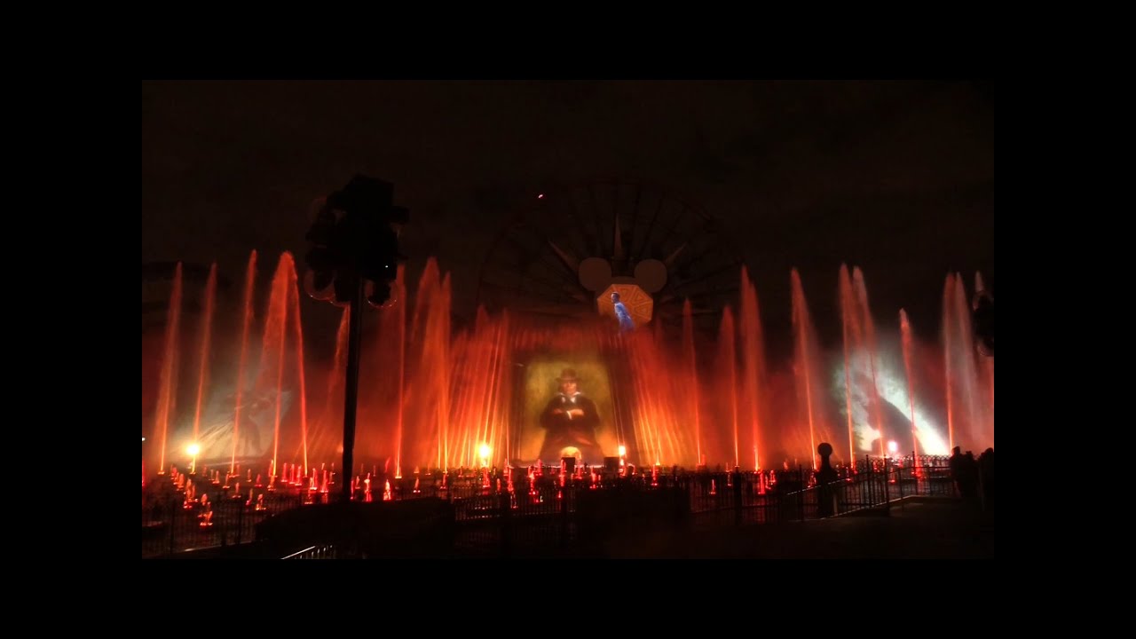 World of Color Celebrate Disneyland ride sequence - Haunted Mansion, Tiki Room, Pirates