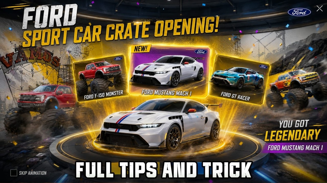 😱Ford Mustang Motor Cruise Crate Opening | Ford Supercar Crate Opening #pubgmobile 