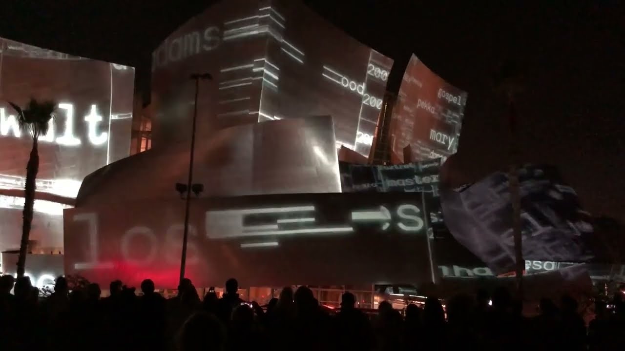 WDCH Dreams II 2018 - Refik Anadol installation at Walt Disney Concert Hall, Los Angeles
