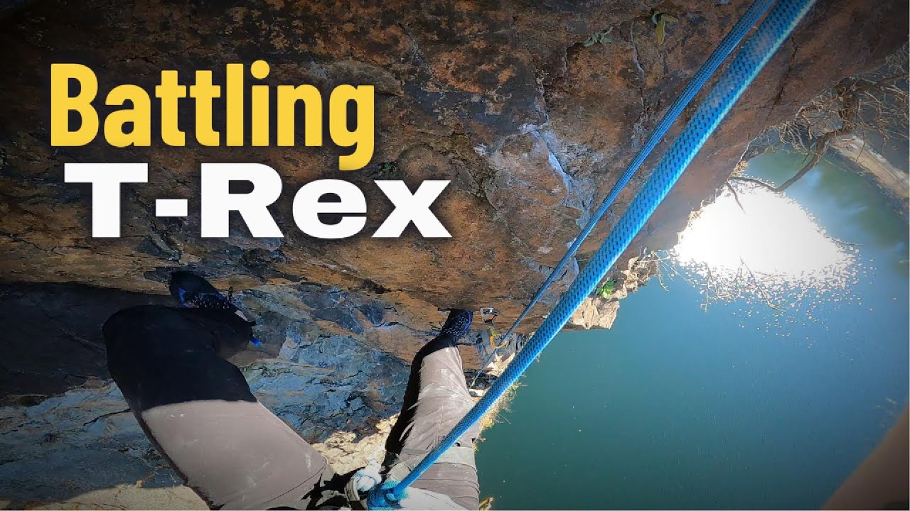 Battling T-Rex 5.10b - Birdsboro Quarry Rock Climbing