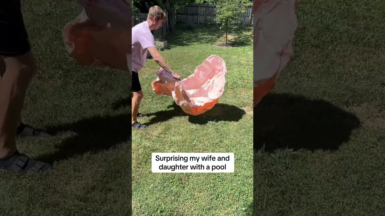 Watch My Family's Reaction to a Backyard Pool Surprise!