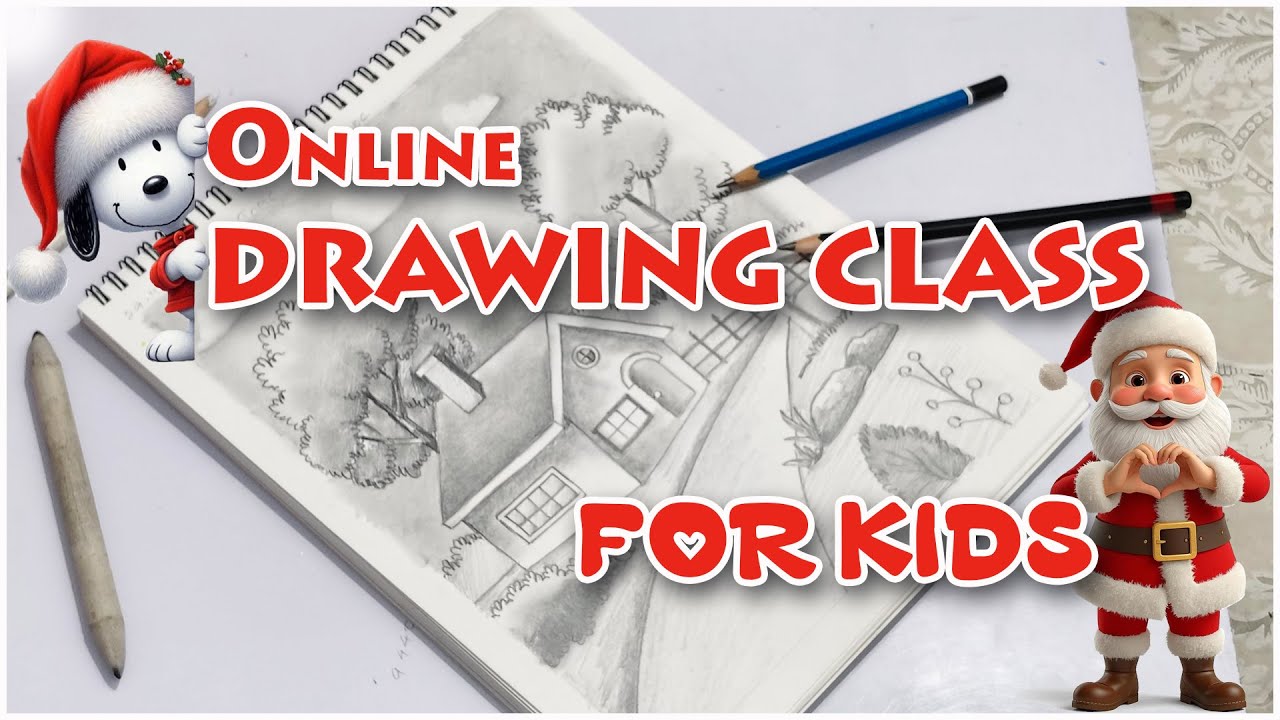 pencil shading practice house and tree✏ Online Drawing class in Tamil/ Chandru