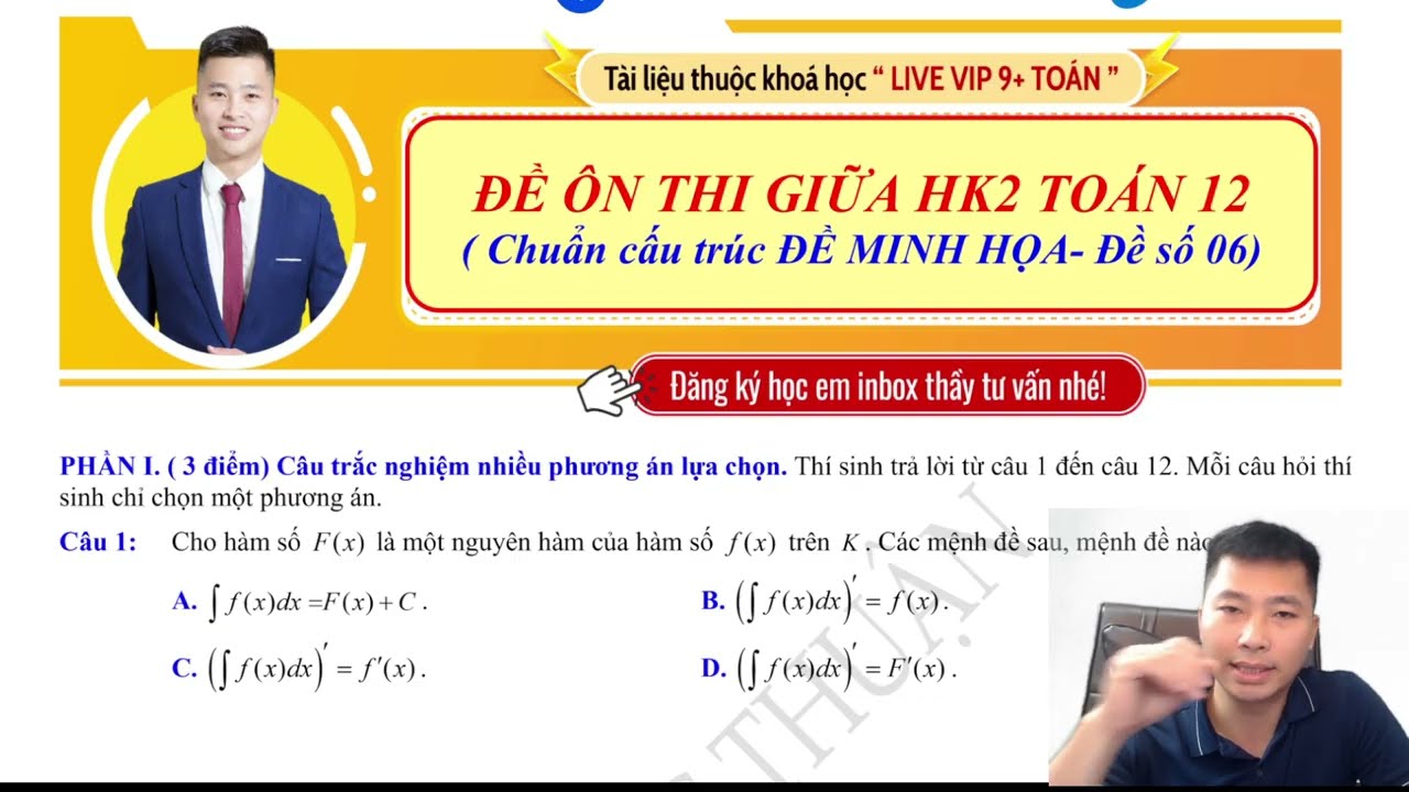 [ TOÁN 12]- LIVESTREAM CHỮA ĐỀ CHINH PHỤC 10 ĐIỂM TOÁN GIỮA HK2 (Đề số 06)