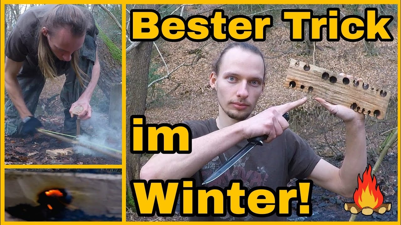 Mit diesem Trick klappt es auch im Winter - Feuerbohren