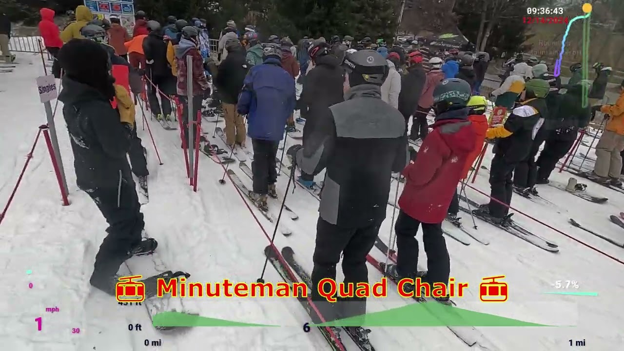 Ski Roundtop⛷️🏔️⛷️Opening day of 2024/2025 season ~24° f HD 4K w/Telemetry