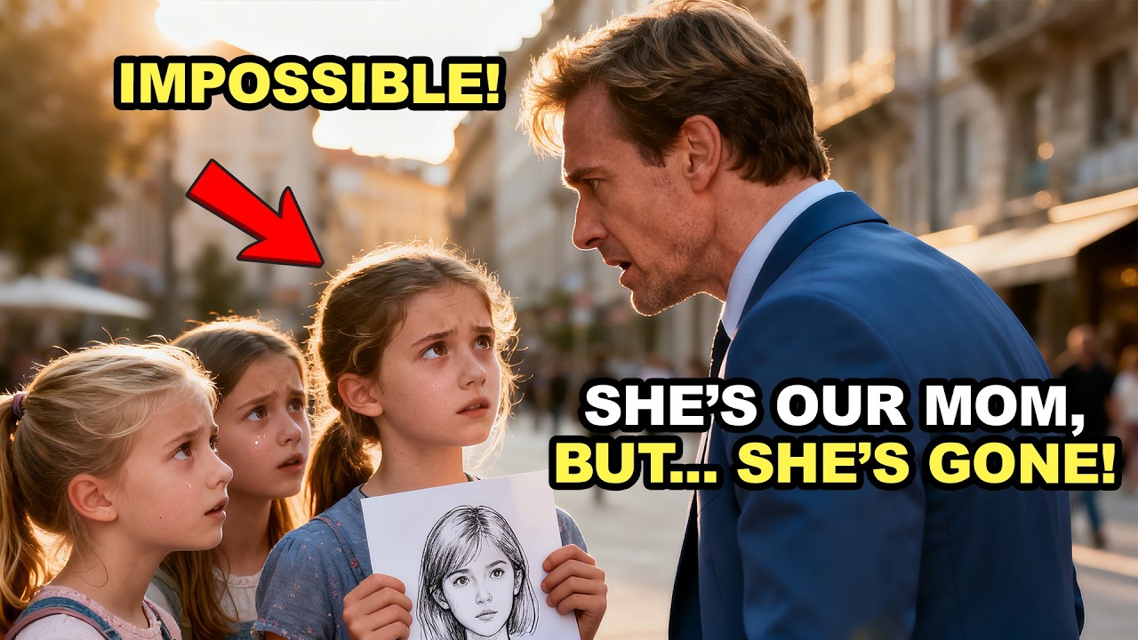 BEGGAR TRIPLETS SELL A PAINTING ON THE STREET — A BILLIONAIRE SEES HIS EX AND FREEZES