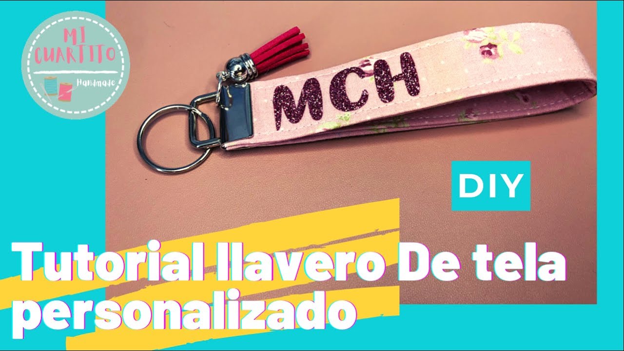 🗝 Tutorial LLAVERO personalizado de TELA DIY. (COSTURA FÁCIL)