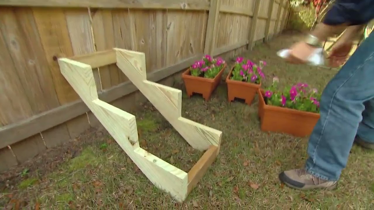 Simple Solutions: DIY Stair Stringer Container Garden Display Rack