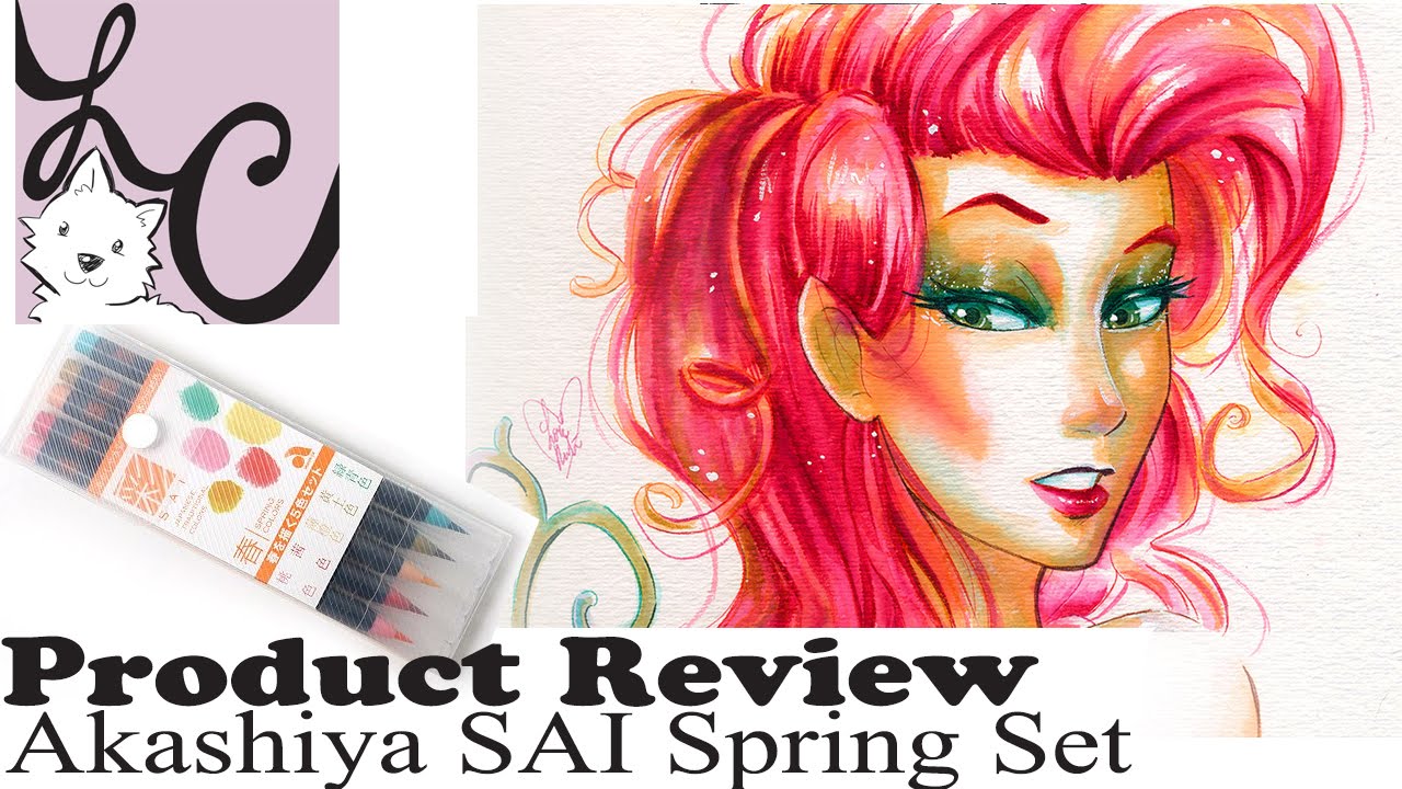 Art Supply/Product Review, Akashiya Sai Watercolor Brush Set- Spring (Poison Ivy from Batman)