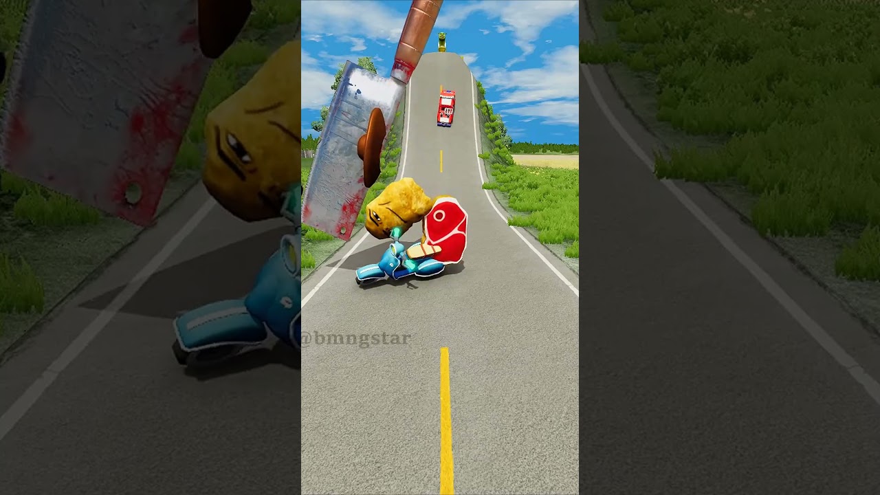 Crazy Strange Cars vs Bloody Knife Mod in BeamNG.drive