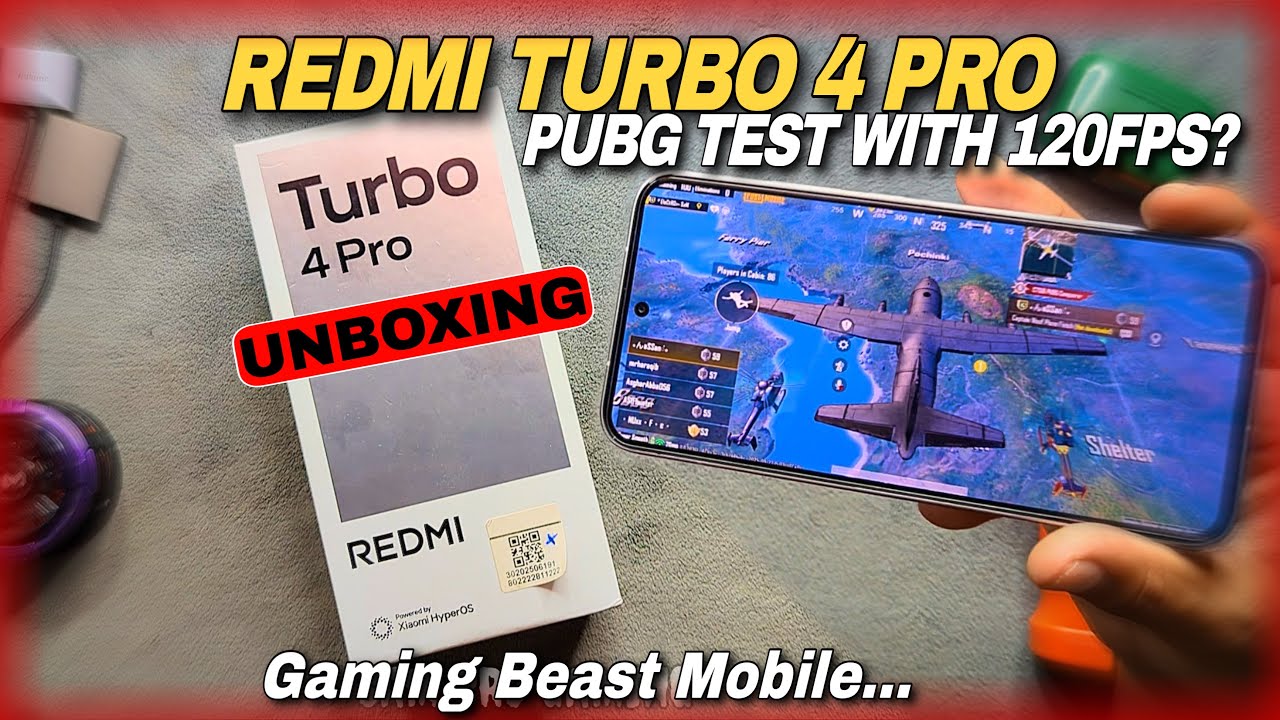 UNBOXING Redmi Turbo 4 Pro PUBG Test | Price | Graphics & Fps | 120fps | Heat & Lag | Gyro & Battery