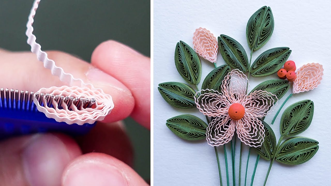 Tutorial Paper Quilling Card | How to Make Simple Flower Art | Comb Tool