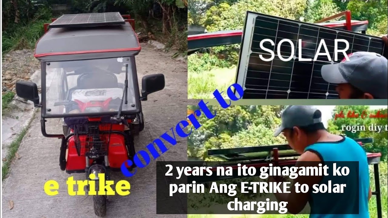 E-TRIKE E-BIKE CONVERT TO SOLAR PANEL CHARGING | I CONVERT NATIN ANG EBIKE S SOLAR CHARGING Reupload