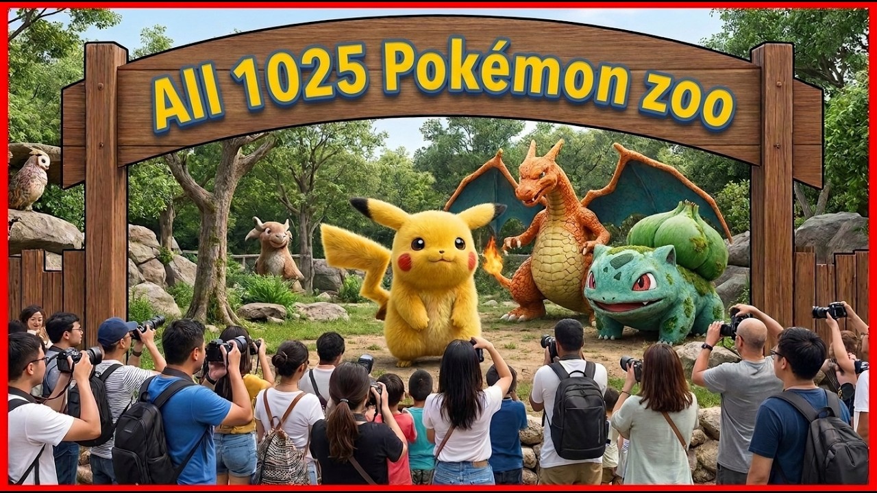 World Biggest Pokemon Zoo Park : All 1025 Pok&eacute;mons All Generation Gen 1 to Gen 9 Hyper Real Pokemon