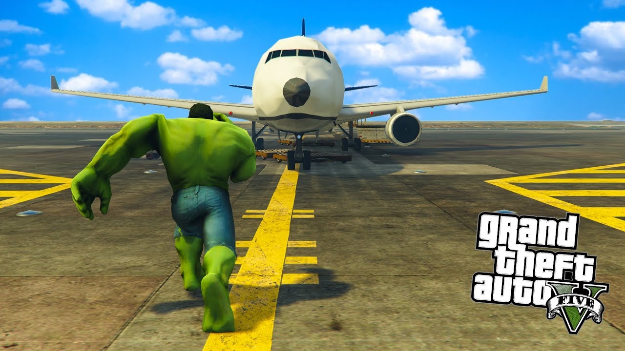 Hulk vs SAMOLOTY (GTA na modach) | HULK MOD