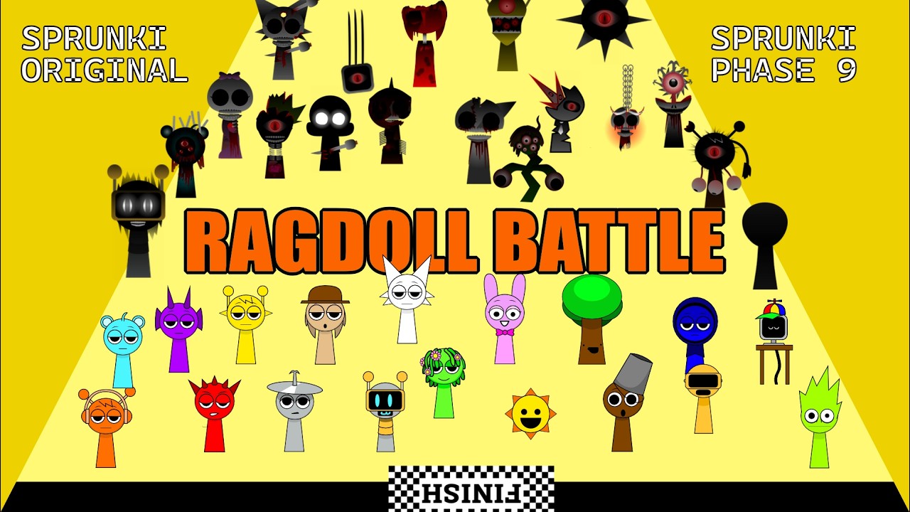Ragdoll Battle Sprunki vs Phase 9 - Sprunki Race! Who will win? 😎👌🔥