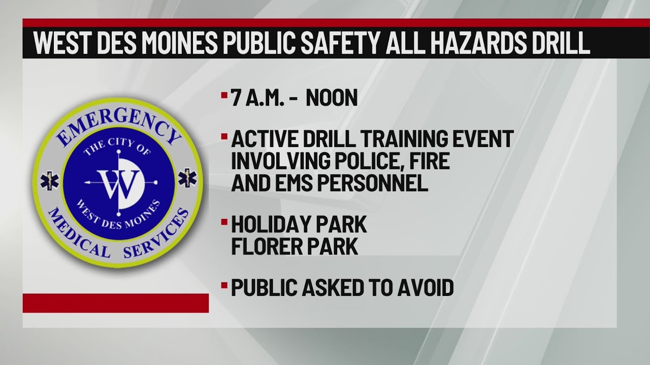 Public safety agencies conducting drill Friday at West Des Moines parks