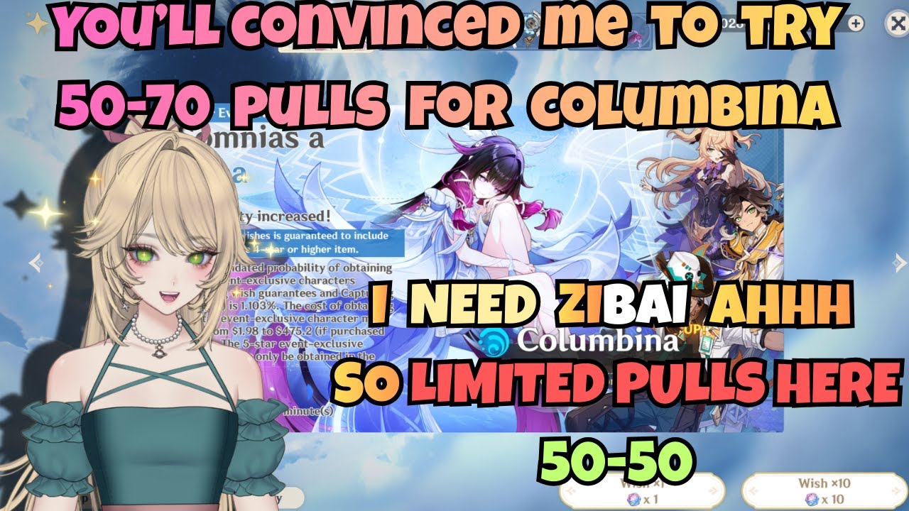 Pulling For Columbina Genshin Impact On 50-50 Live Come Join! ( ONLY 50-70 PULLS)