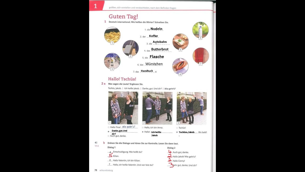 Answers of Netzwerk neu A1, Übungsbuch. Kapitel 1, Guten Tag.