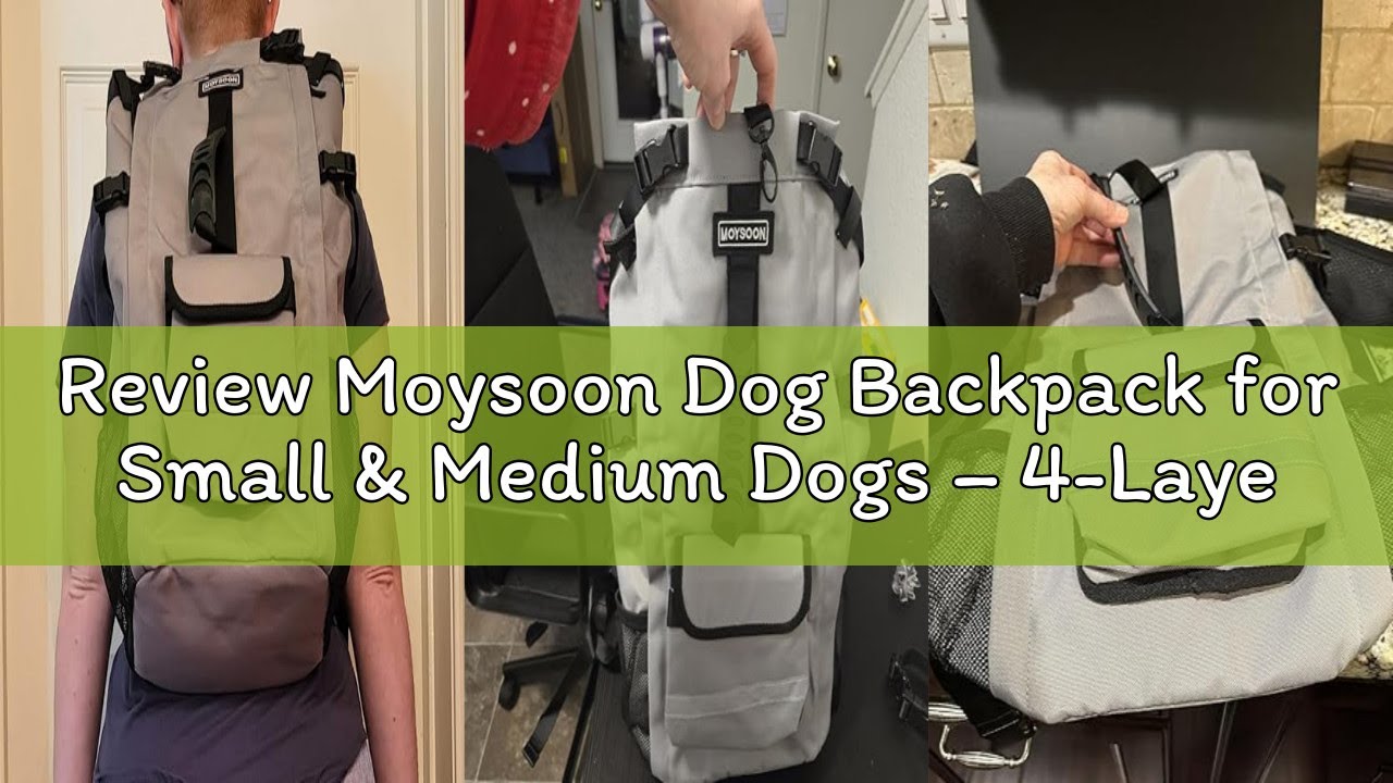 Review Moysoon Dog Backpack for Small & Medium Dogs – 4-Layer Safety Pet Carrier with Thick Shoulder