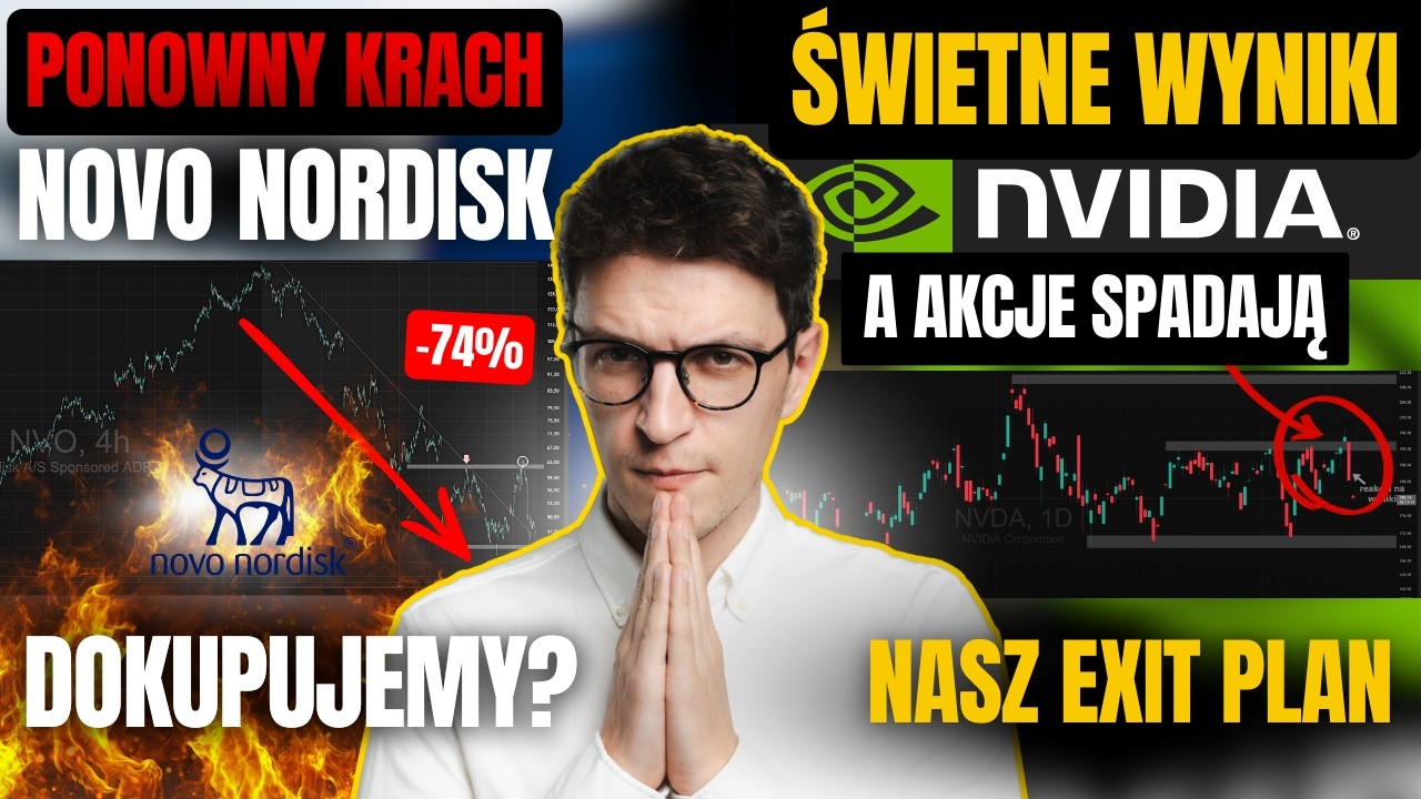 Znowu KRACH Novo-Nordisk. Fenomenalne wyniki Nvidii, a akcje i tak spadają. #GITnews