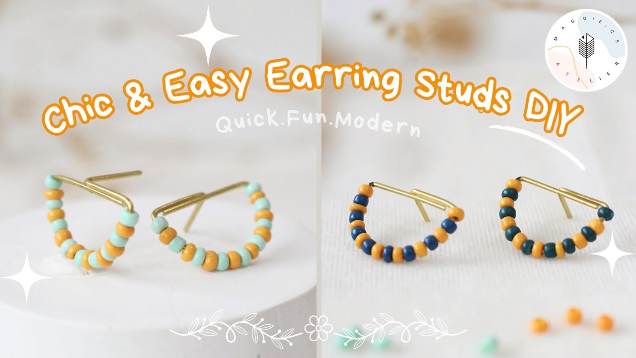DIY Modern Earring Studs | Quick Seed Bead Jewelry You Can Make at Home