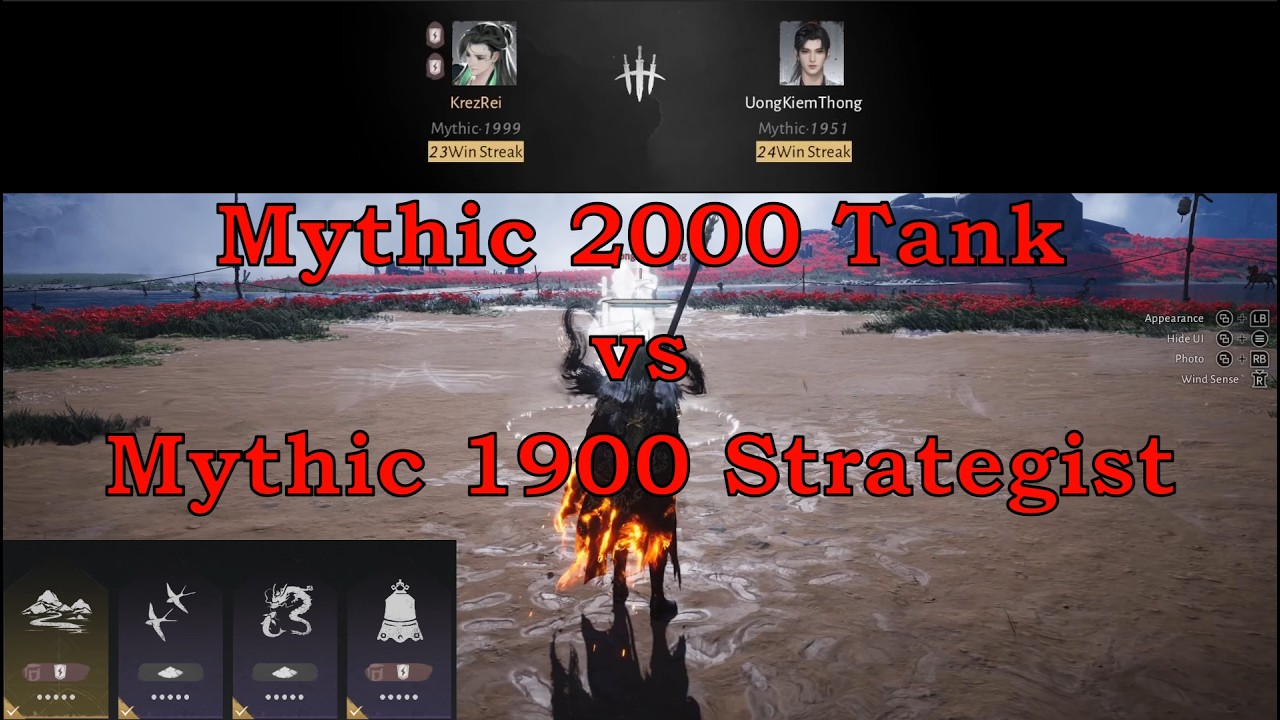 Mythic 2000 Tank Mo blade vs Mythic 1900 Strategist Sword - Where Winds Meet PVP Global