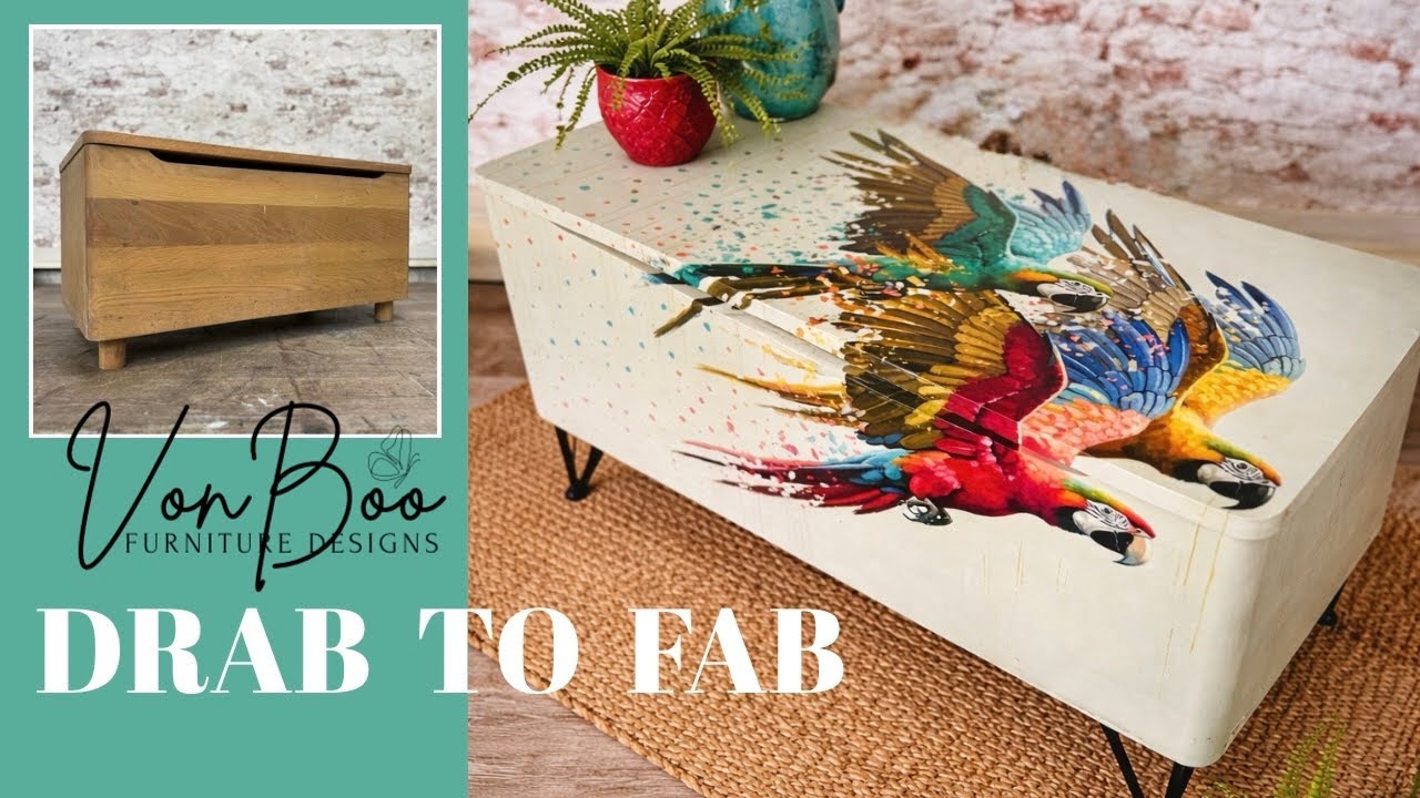 A Very Funky Furniture Makeover With Mineral Paints and Decoupage Paper