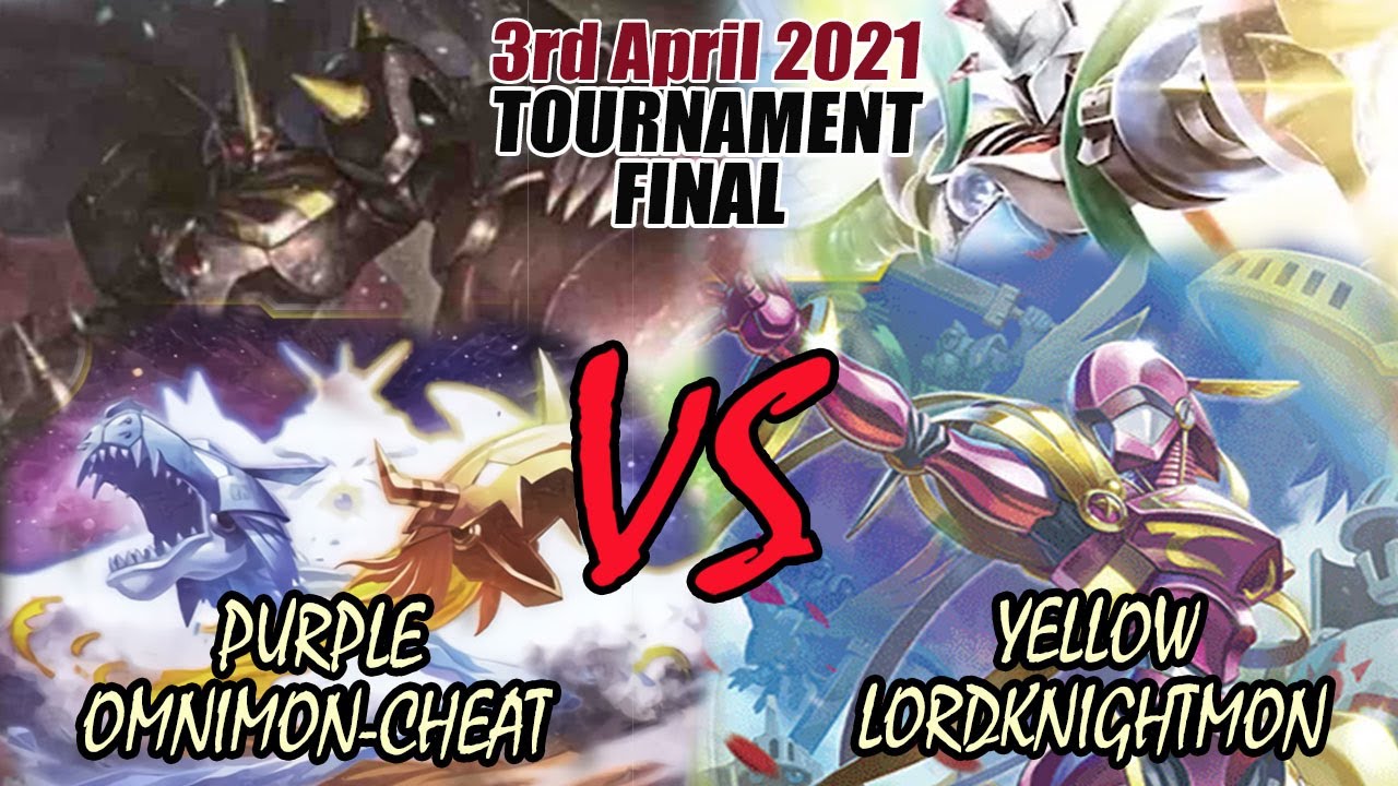 Digimon TCG Purple Omnimon-Cheat Vs Yellow Lordknightmon!  Tournament Final BO3! - 3rd April 2021