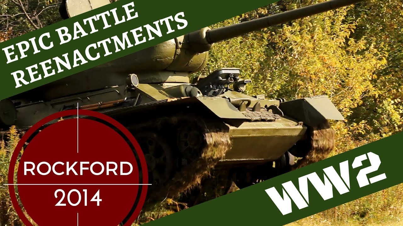 Epic WW2 Reenactment [Ostfront; with T-34 Tank] -- Rockford 2014