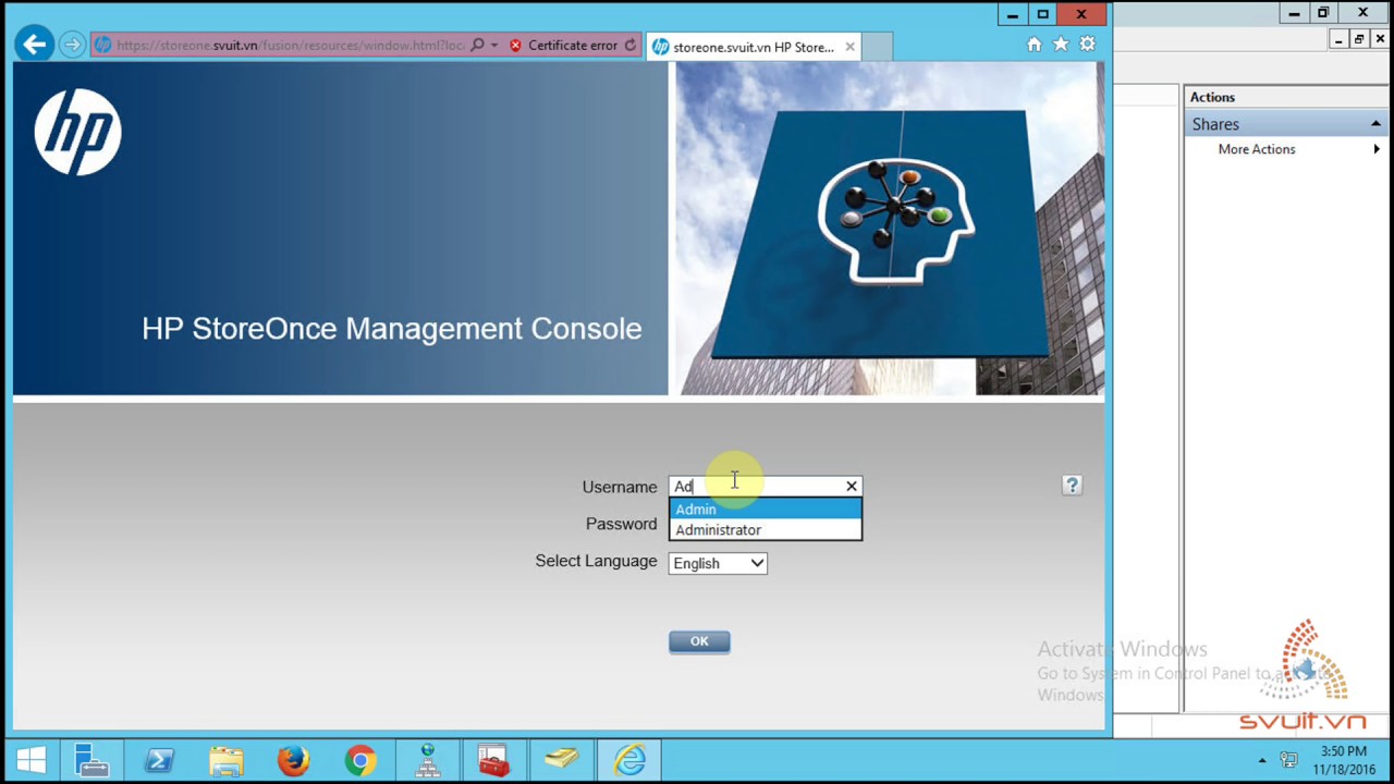 [Lab 3] Using CIFs with AD authentication on a HP StoreOnce