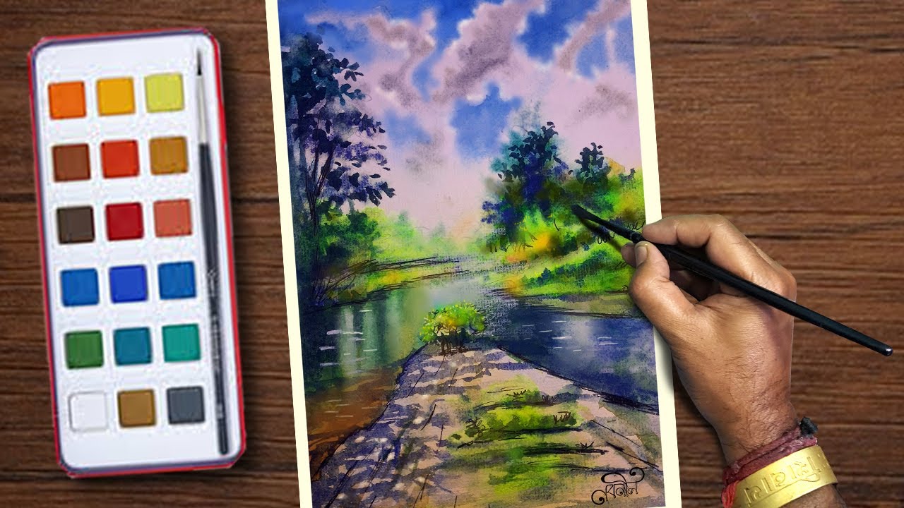 watercolor drawing for beginners | watercolor drawing easy and beautiful |watercolor drawing
