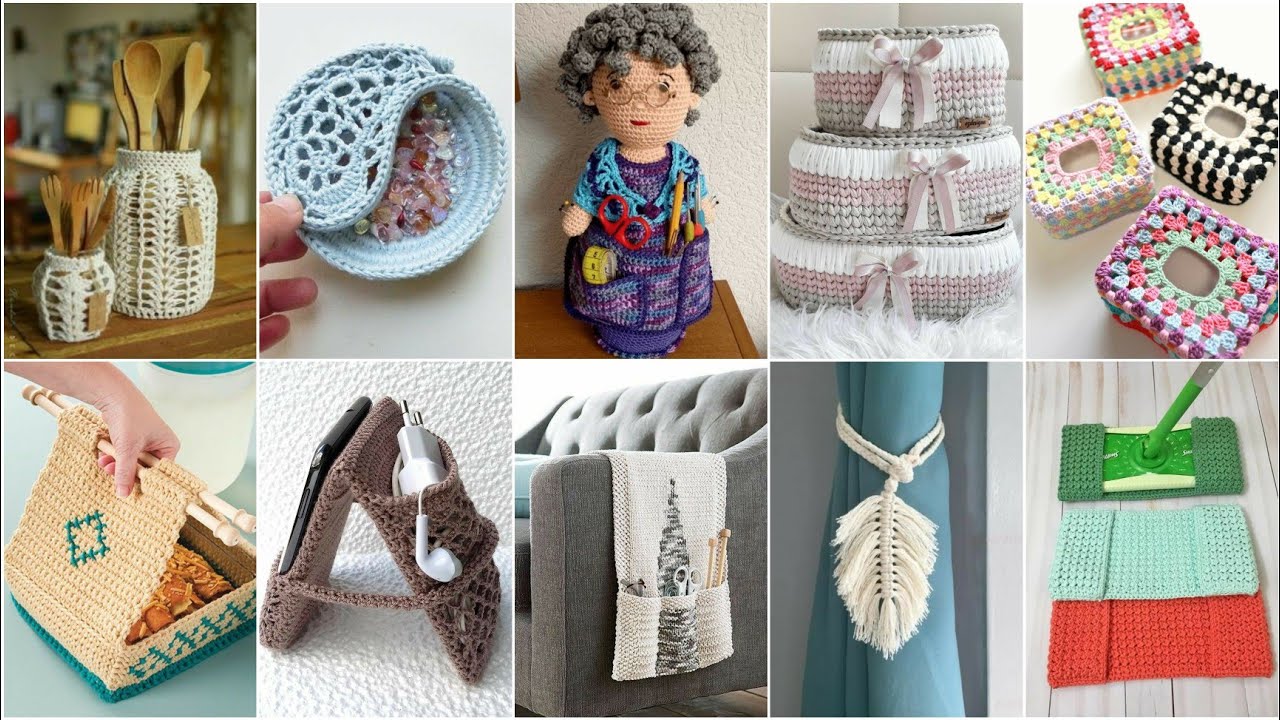 Very useful Crochet Pattern Household Items/crochet home organizers/baskets,pantry,decor items ideas