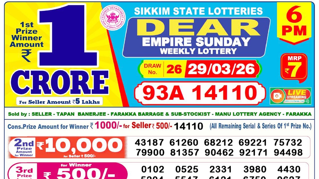 Lottery Live today 6pm 29.03.2026