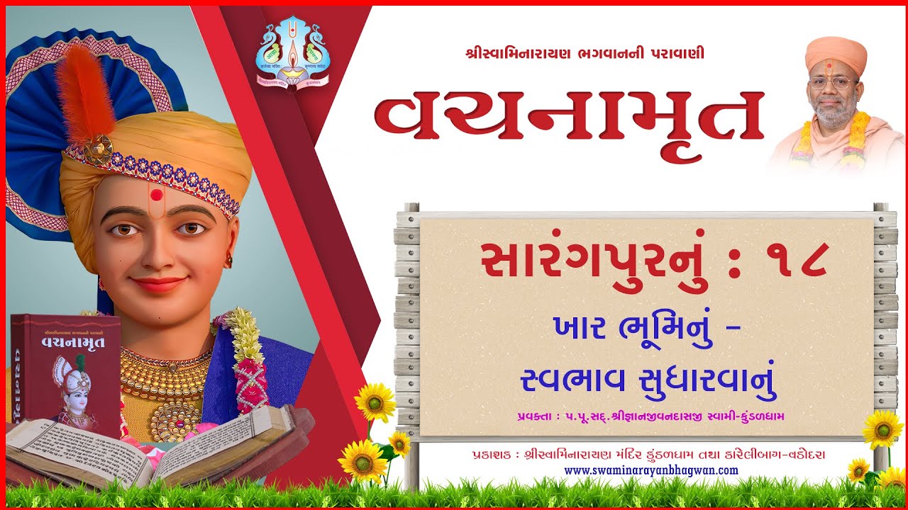 Vachanamrut Sarangpur 18 | વચનામૃત સારંગપુર ૧૮ | MulGranth| VideoBook| Pu.Gyanjivandasjiswami-Kundal