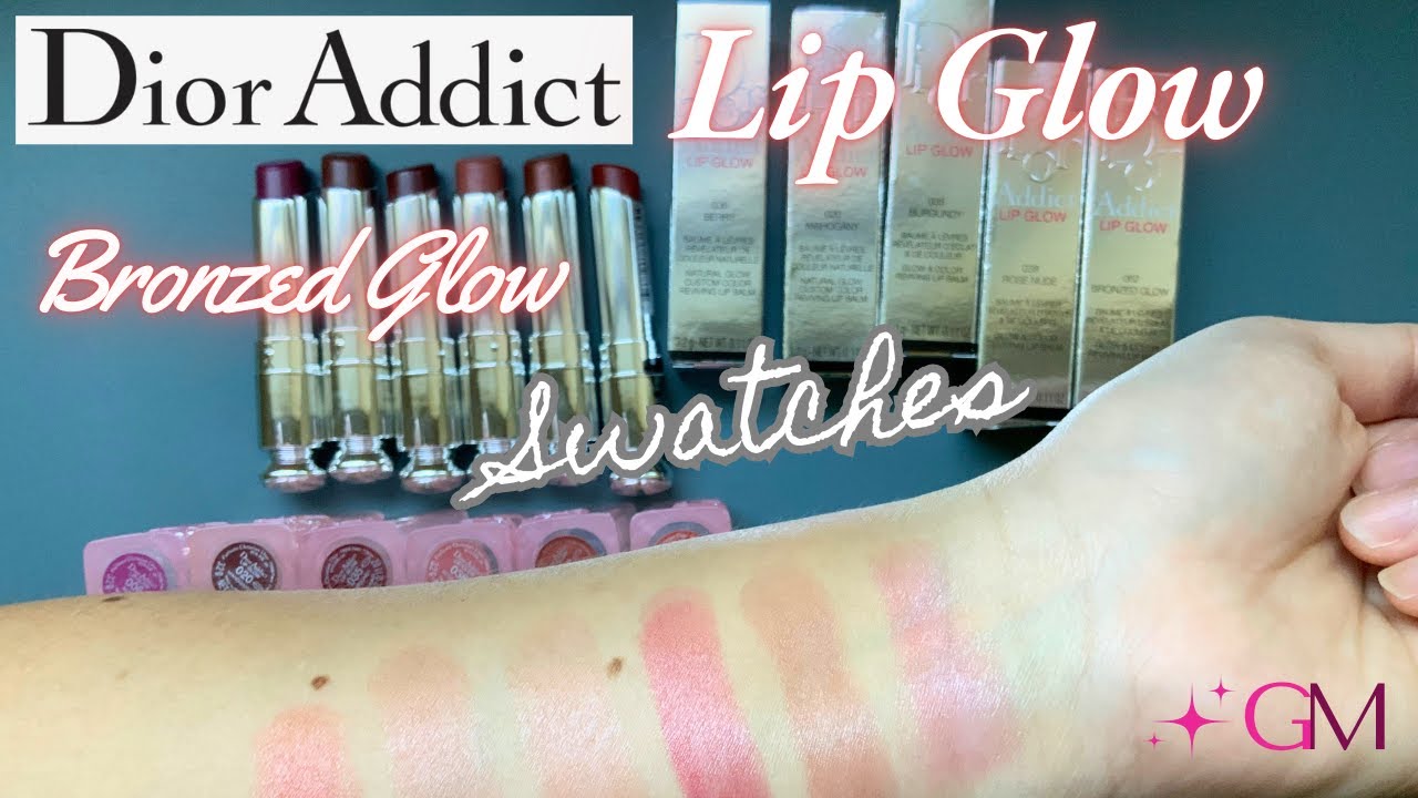 DIOR ADDICT Lip Glow Bronzed Glow + 5 shades swatches