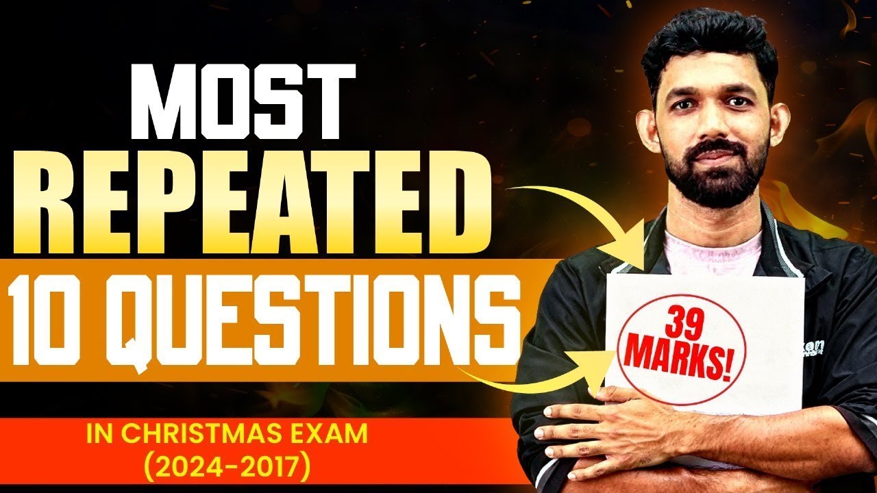 10 Most Asked Questions in +2 Chemistry Christmas Exam | 39 MARKS Guaranteed!