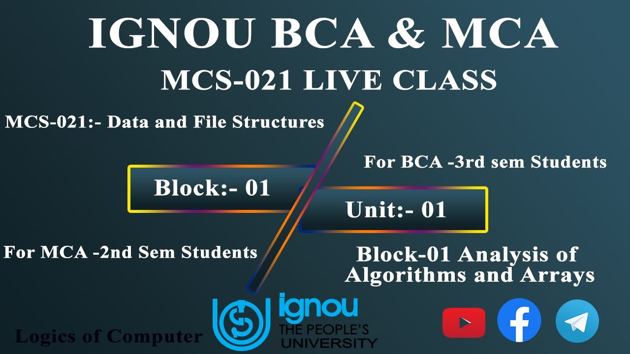 Ignou MCS 021 (Analysis of Algorithms and Arrays) || MCS 021 Tutorial