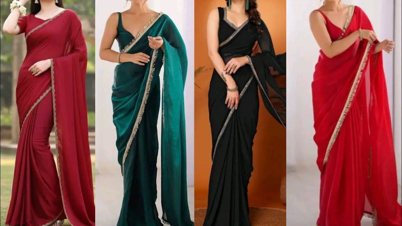 Beautiful Party Wear Saree with Unstitch Blouse || Border Saree || fancy sarees || @AllShoppingLinks