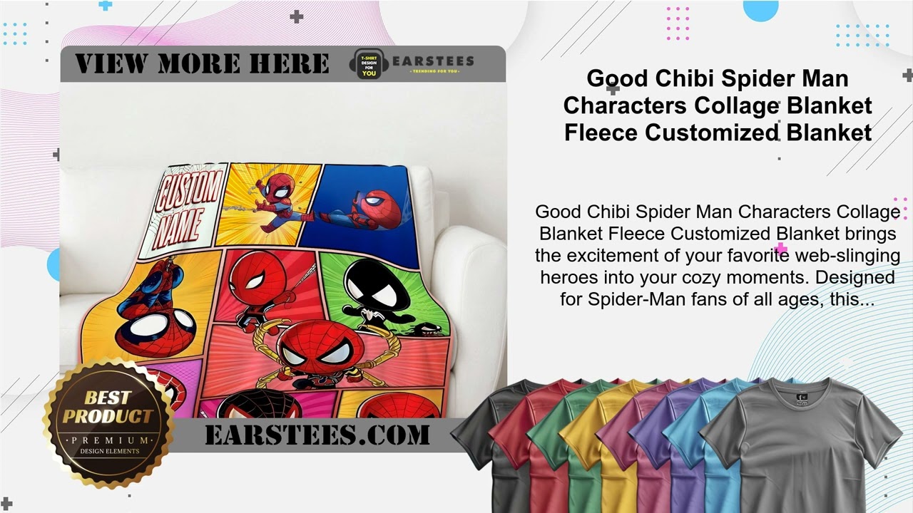 Good Chibi Spider Man Characters Collage Blanket Fleece Customized Blanket