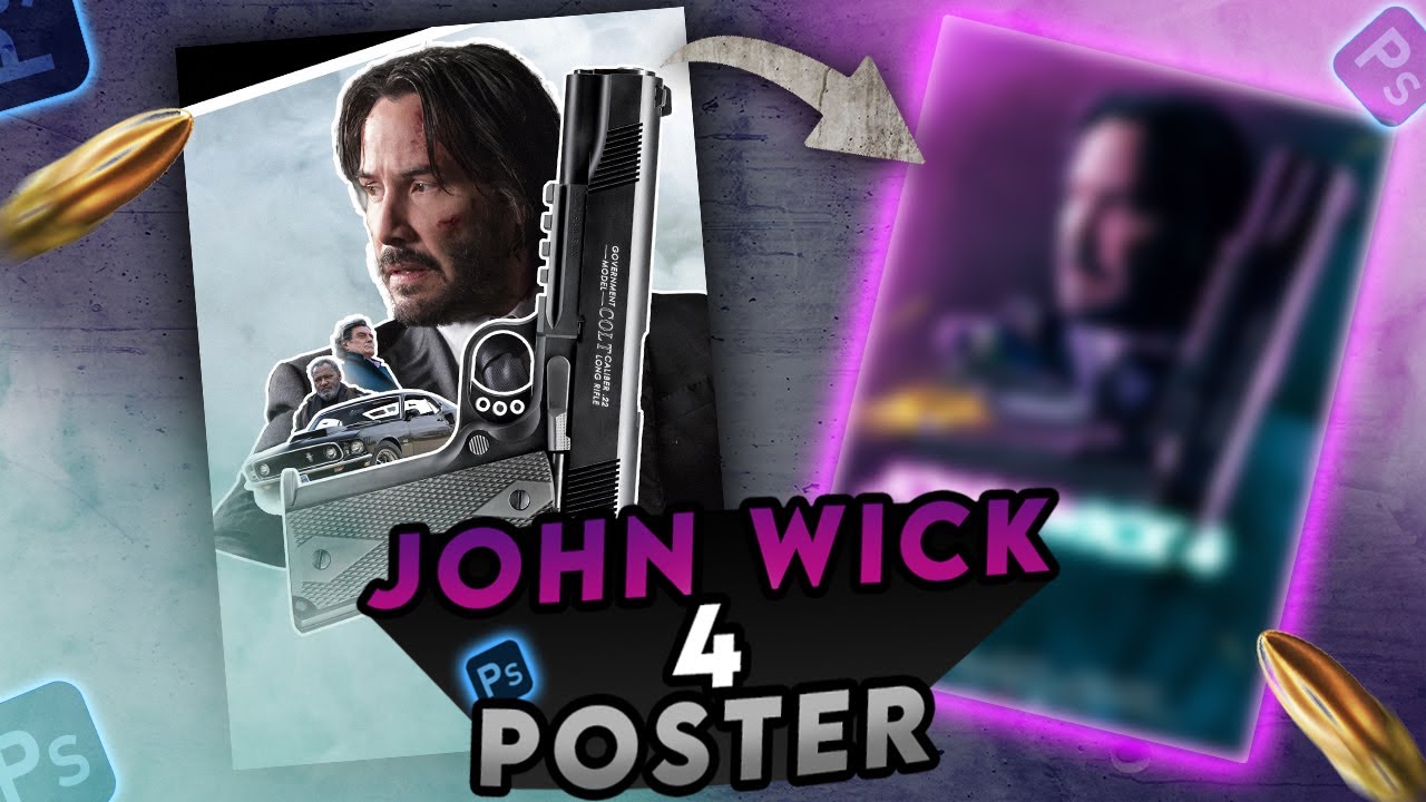 POSTER john wick 4 in photoshop💯💥