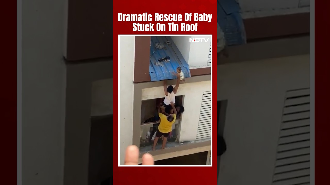 Dramatic Rescue Of Baby Stuck On Tin Roof Of Chennai Apartment