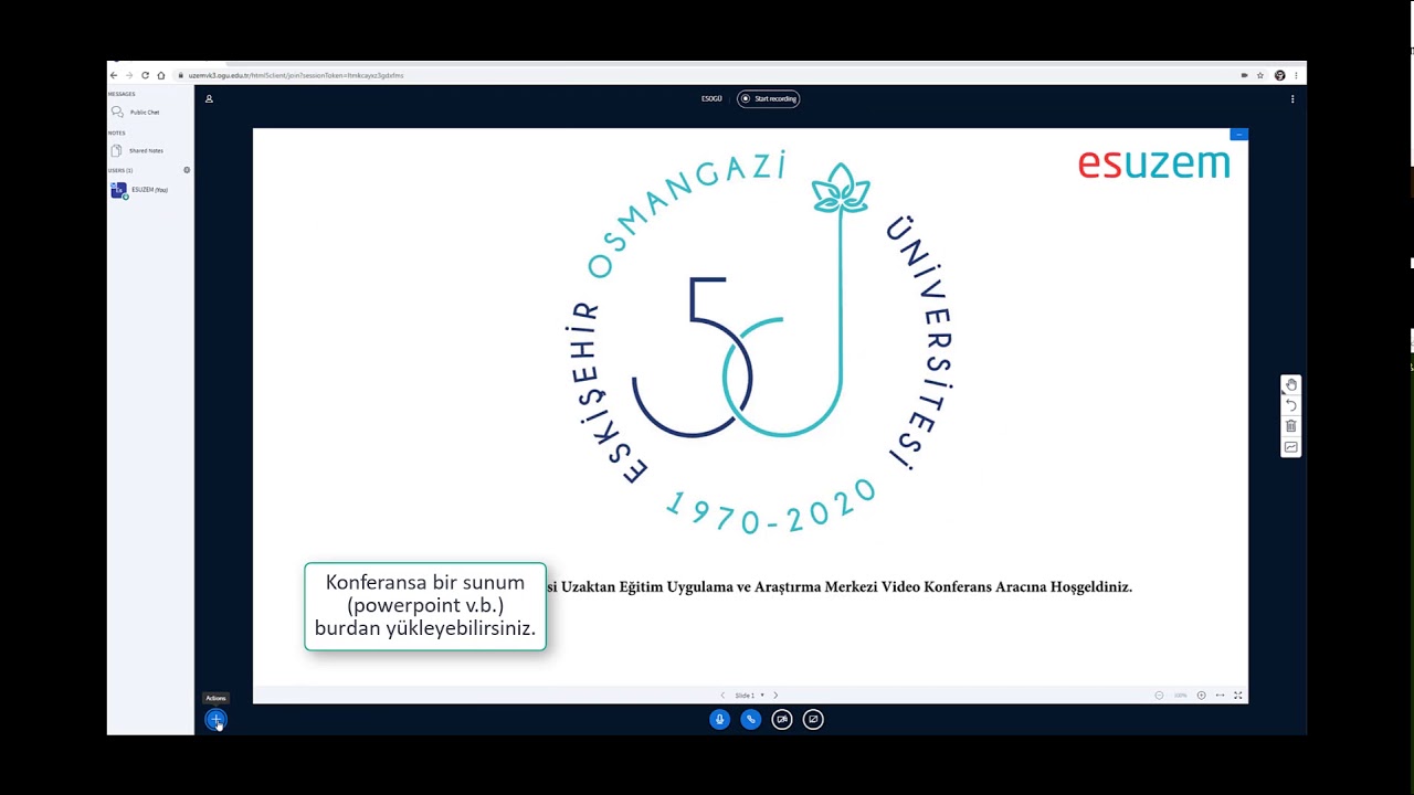 ESUZEM Video Konferans Kullanimi